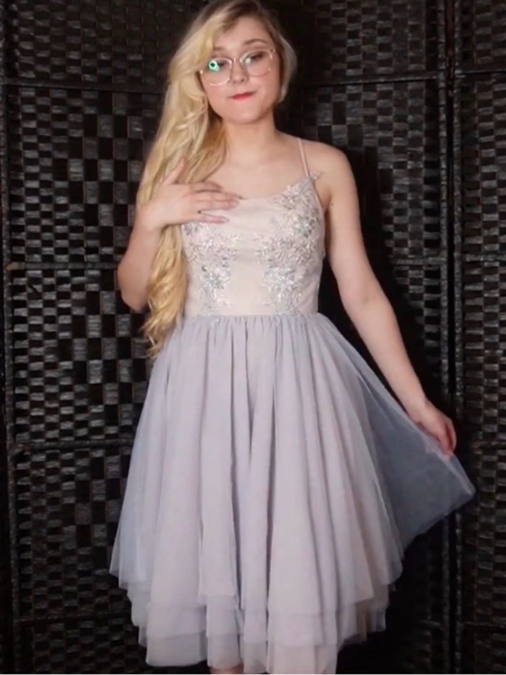Tulle Floral Dress, Ronnie in Baby Blue by AW Bridal, NWT Size 8